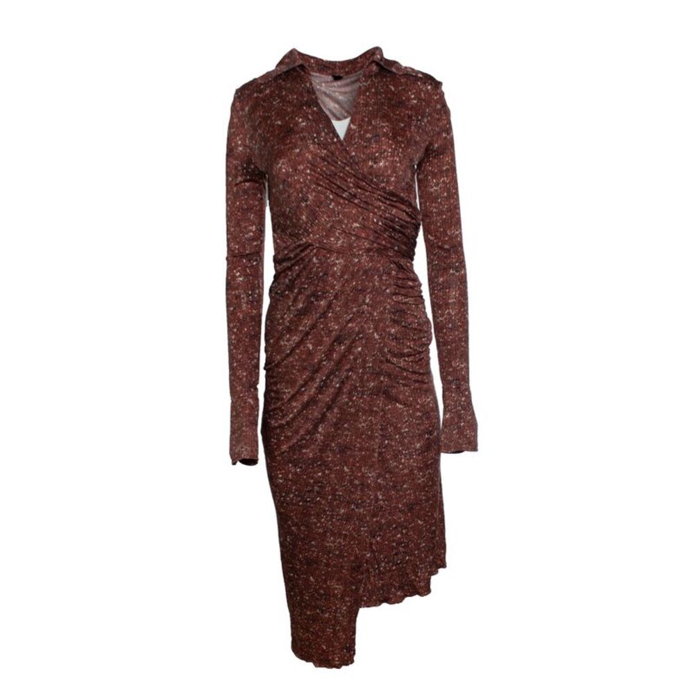 Petar Petrov, Aggy printed silk midi wrap dress in brown